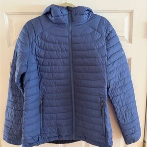 Columbia Quilted Blue Hooded Jacket